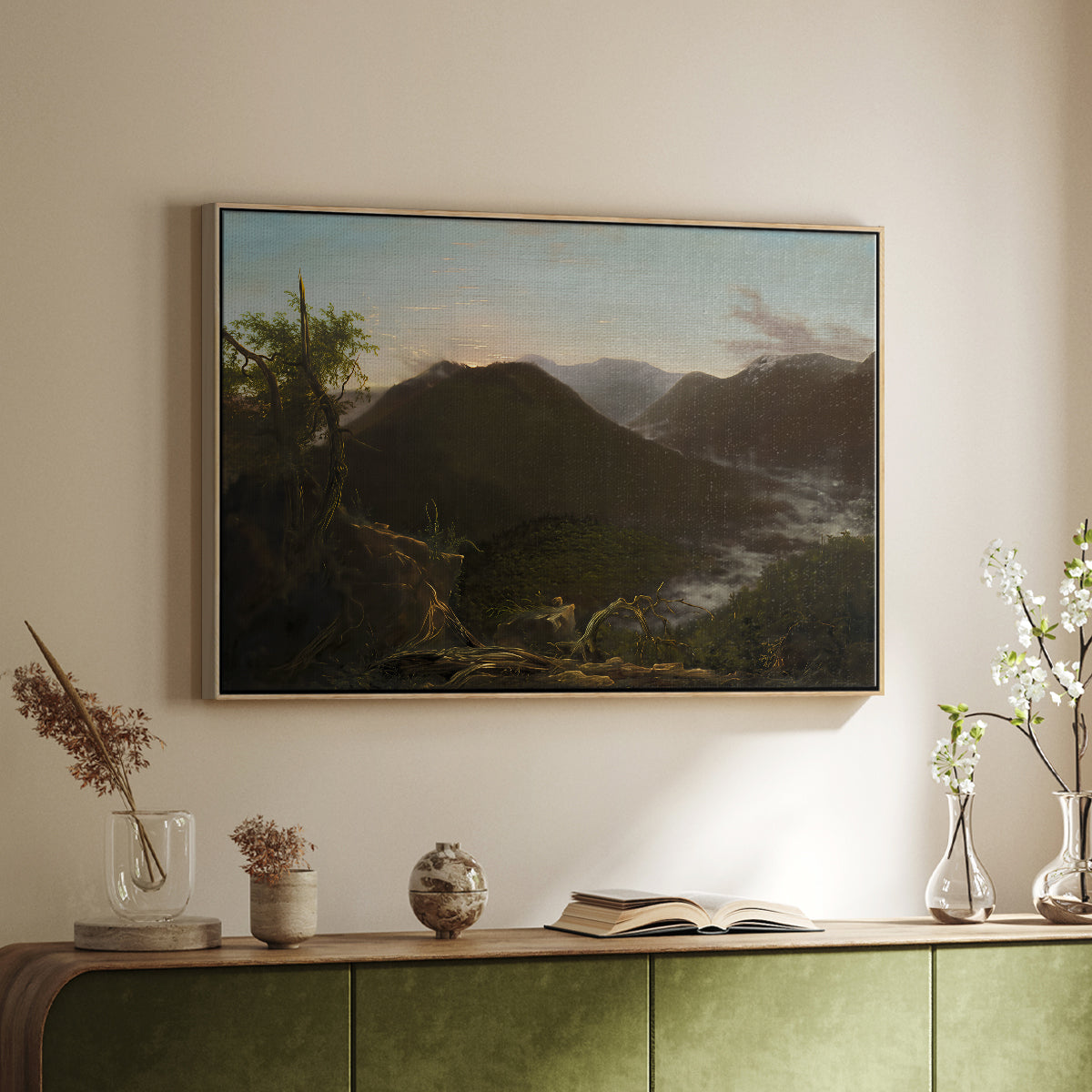 Sunrise in the Catskill Mountains, 1826 - Floater Framed Canvas Print