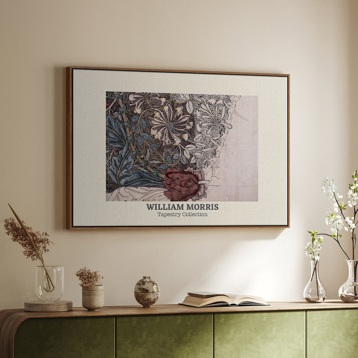 Honeysuckle (Tapestry Collection), 1874 - Floater Framed Canvas Print