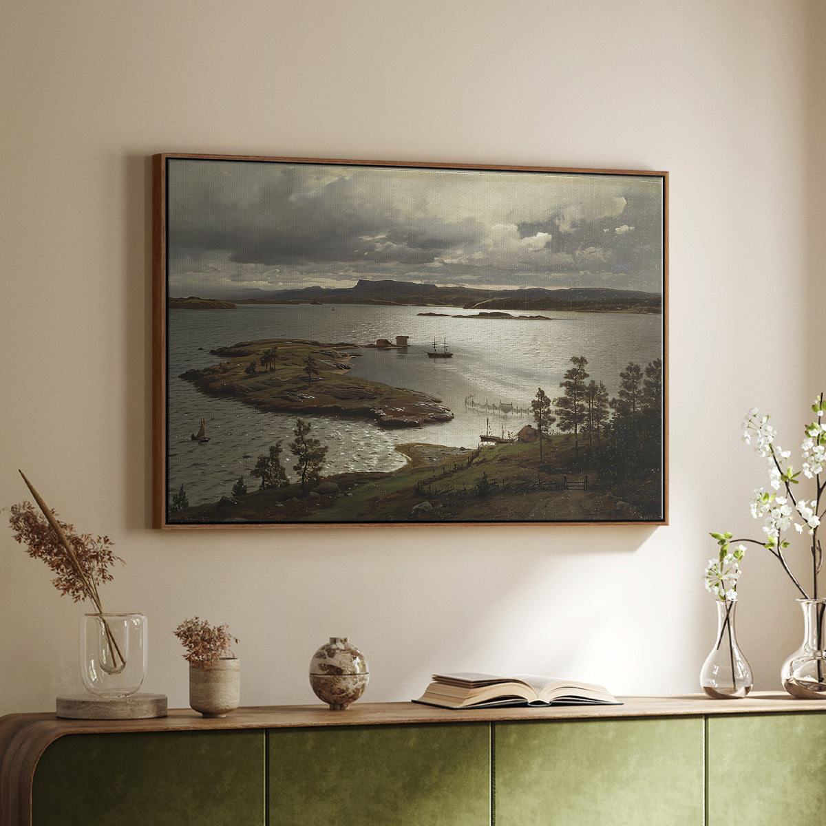 The Fjord at Sandviken (Sandviksfjorden), 1879 - Floater Framed Canvas Print