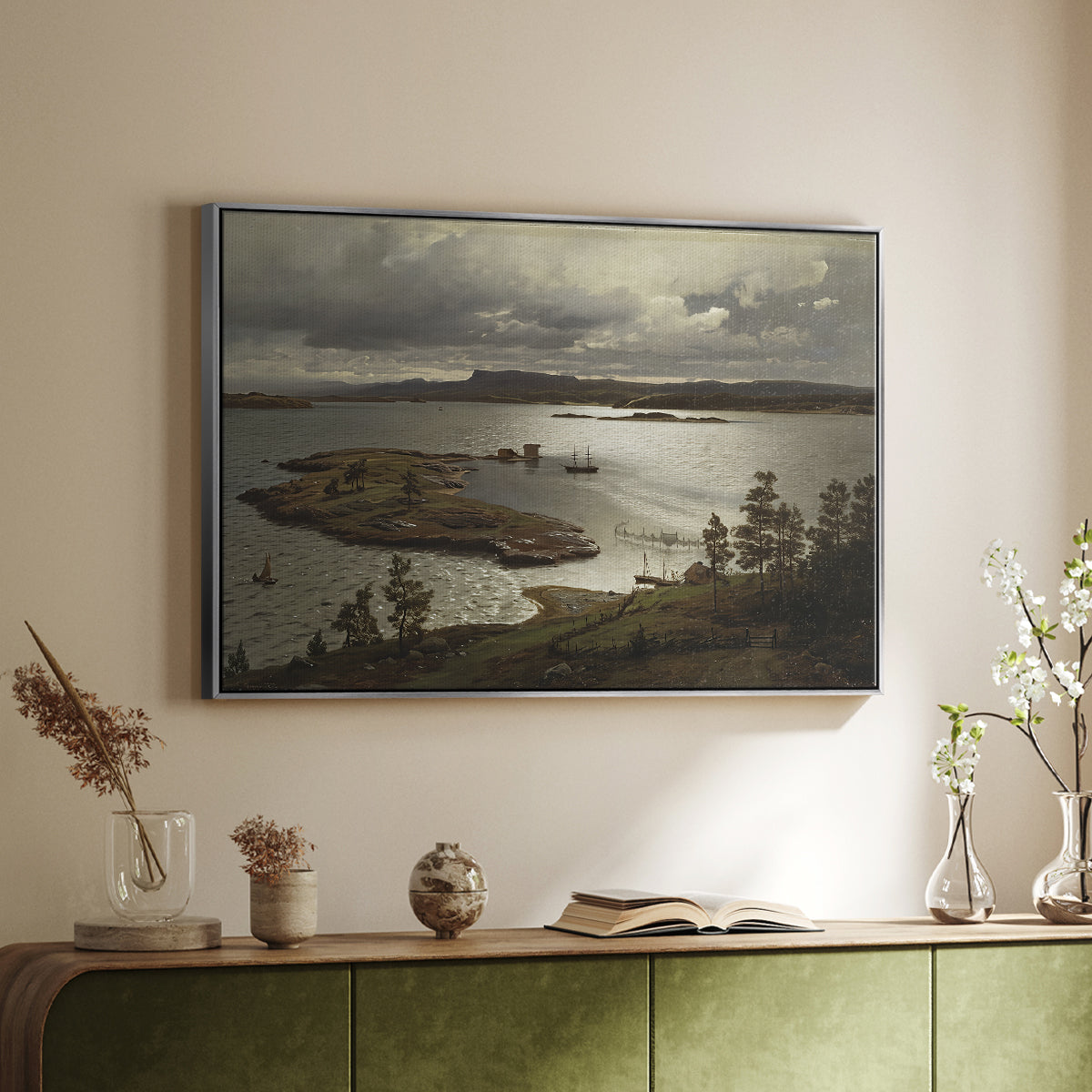 The Fjord at Sandviken (Sandviksfjorden), 1879 - Floater Framed Canvas Print