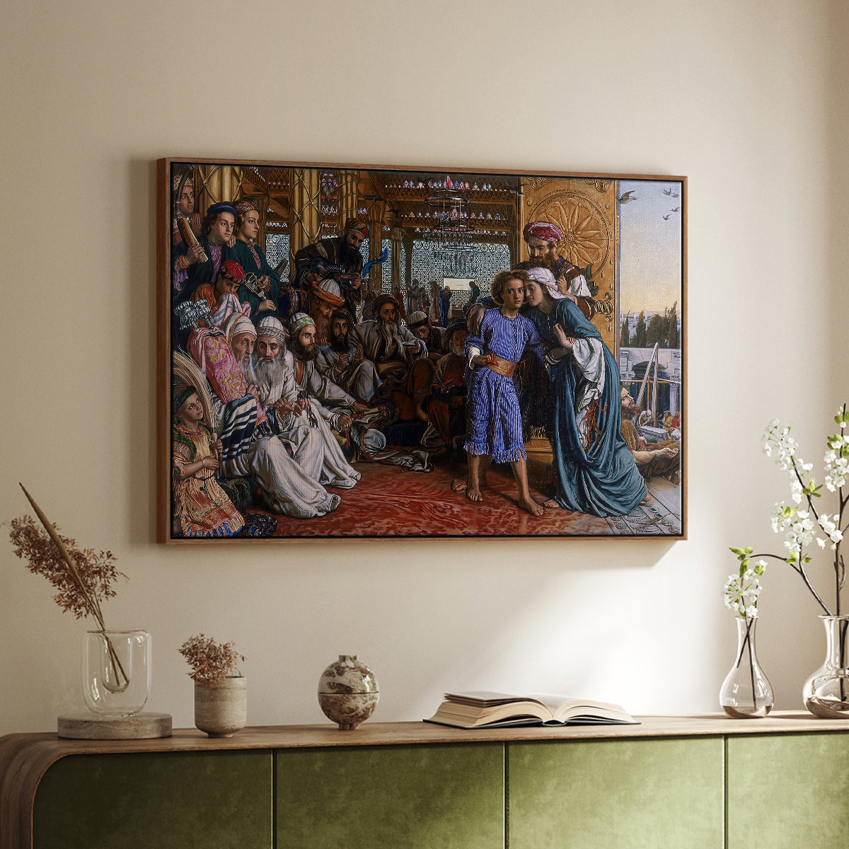 The Finding of the Saviour in the Temple, 1854-1860 - Floater Framed Canvas Print