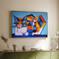 Cassie Thinking about Cubism - Floater Framed Canvas Print