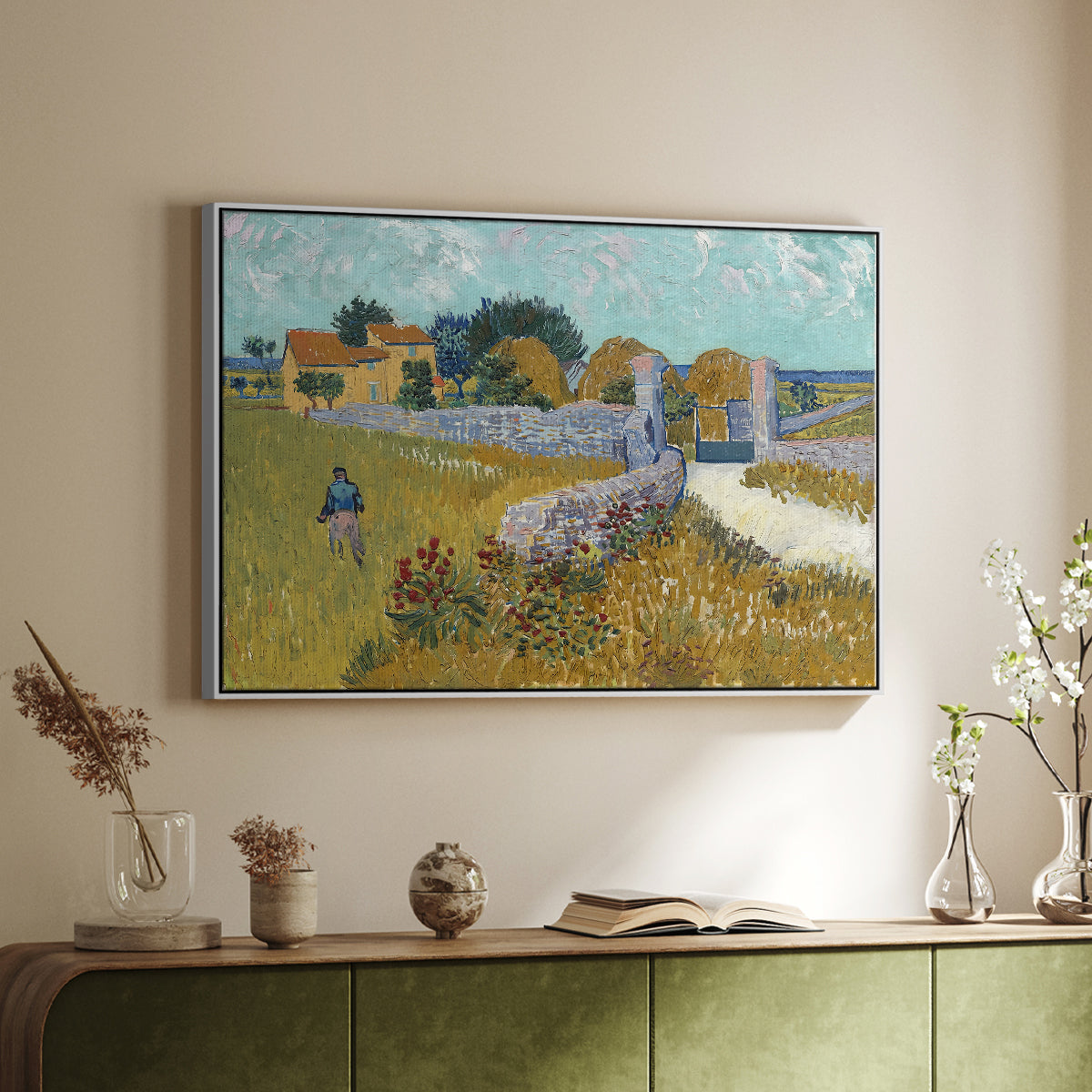 Farmhouse in Provence, 1888 - Floater Framed Canvas Print