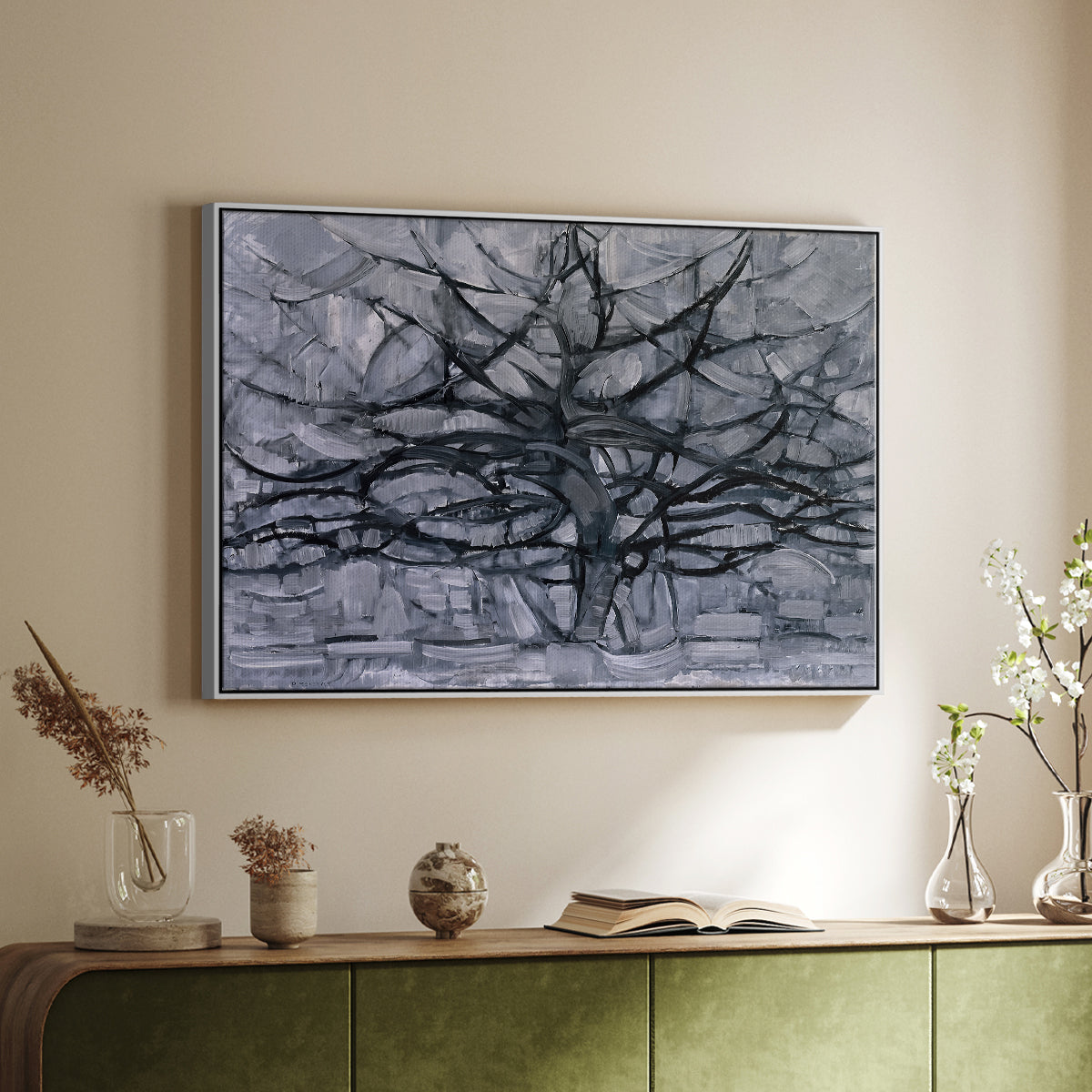The Gray Tree, 1911 - Floater Framed Canvas Print