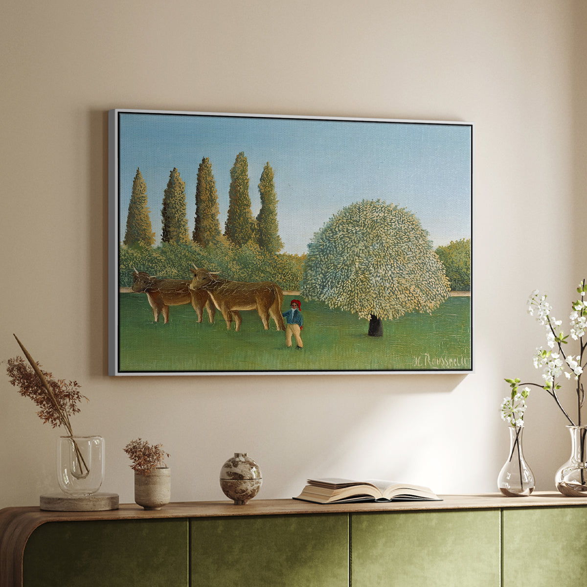 Meadlowland (The Pasture), 1910 - Floater Framed Canvas Print