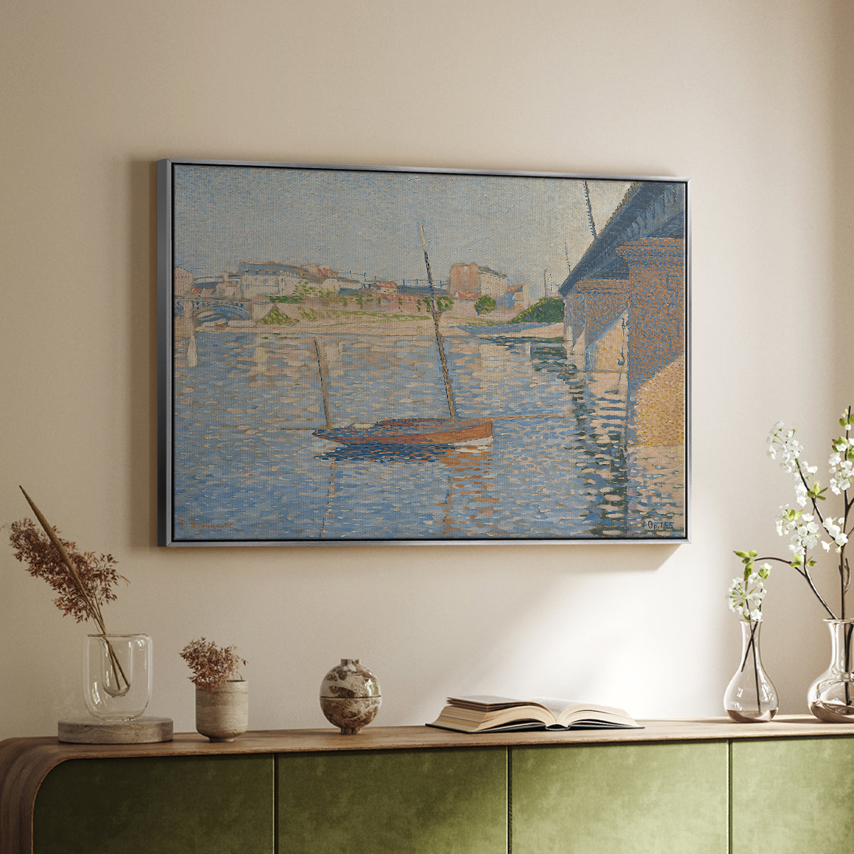 Le Clipper, Asnières, 1887 - Floater Framed Canvas Print