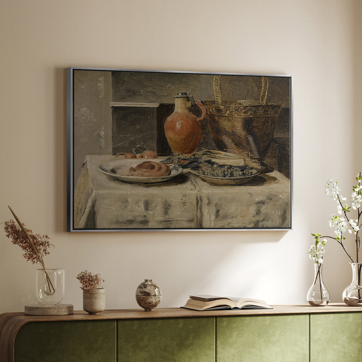 Still Life with Jar, c. 1881-1885 - Floater Framed Canvas Print