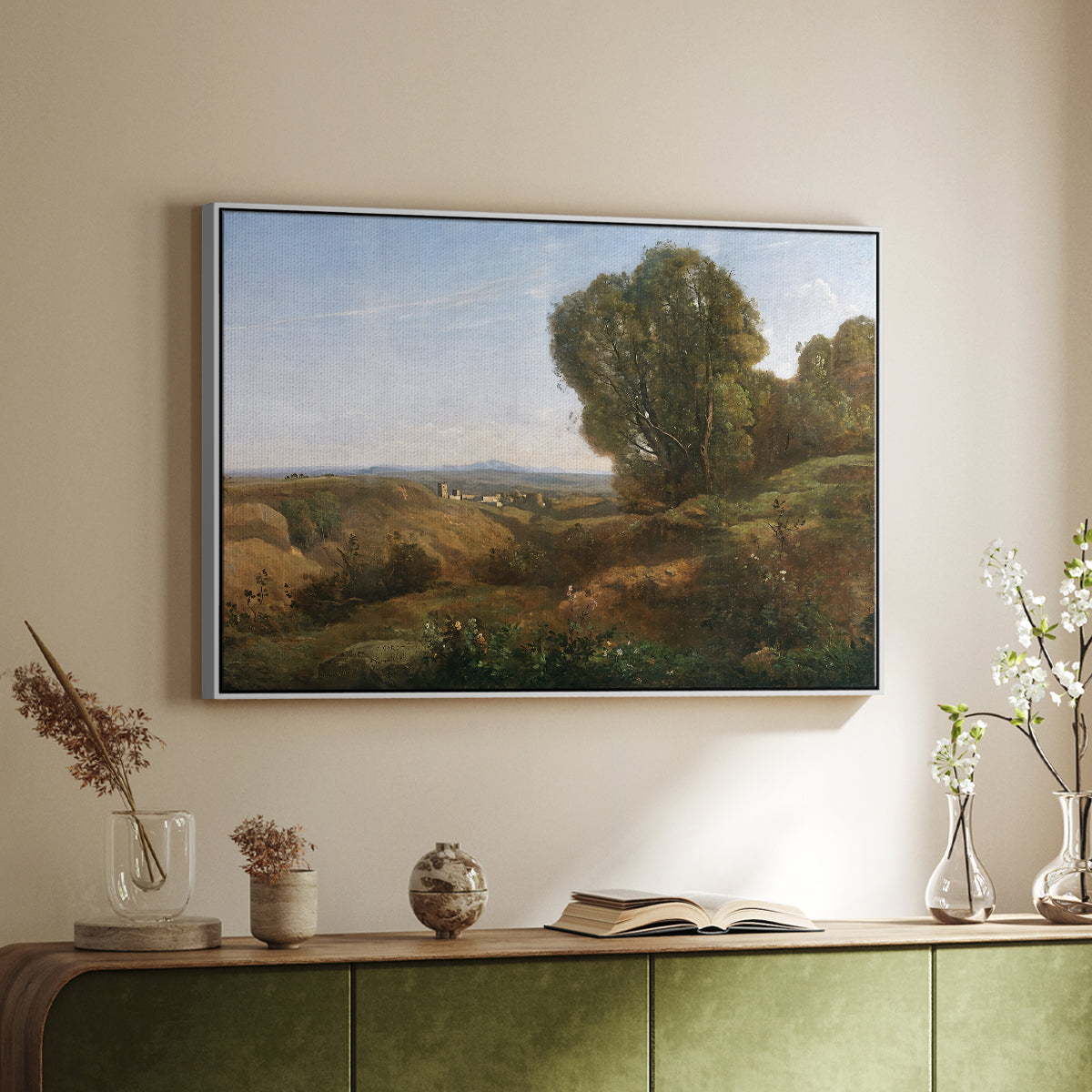 Souvenir of Roquemaure in the Gard, c. 1853 - Floater Framed Canvas Print