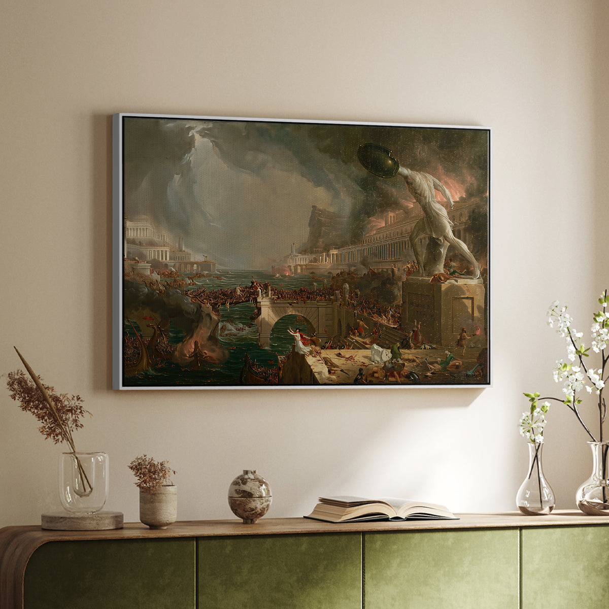 The Course of Empire: Destruction, 1836 - Floater Framed Canvas Print