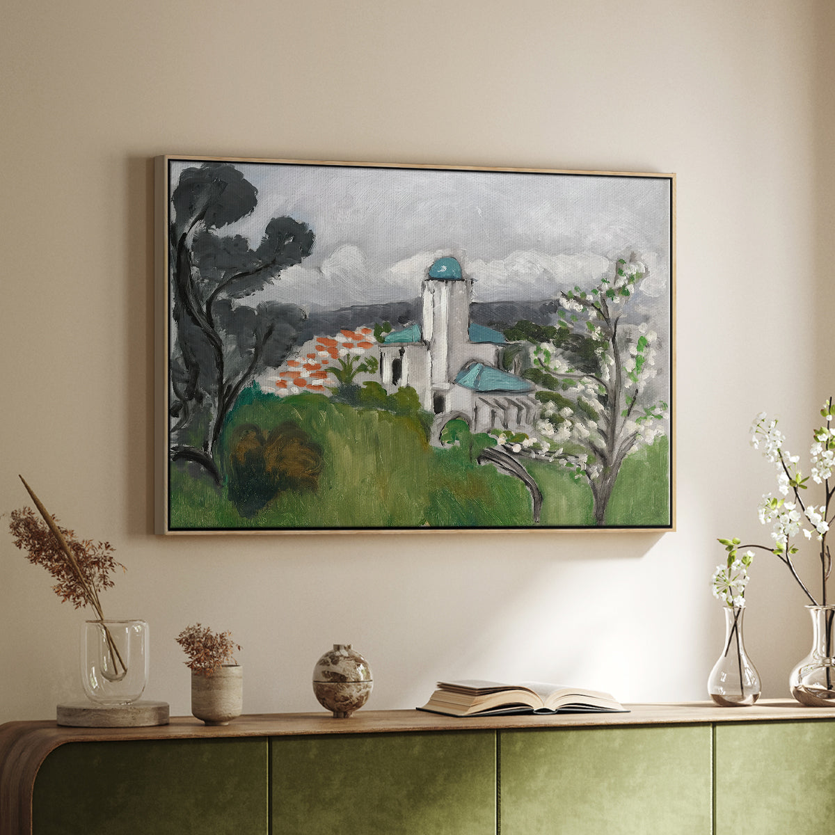The Blue Villa (La Villa Bleue), c. 1918 - Floater Framed Canvas Print