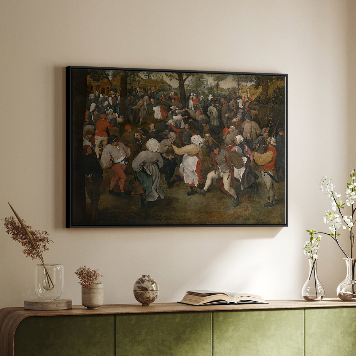 The Wedding Dance, c. 1566 - Floater Framed Canvas Print