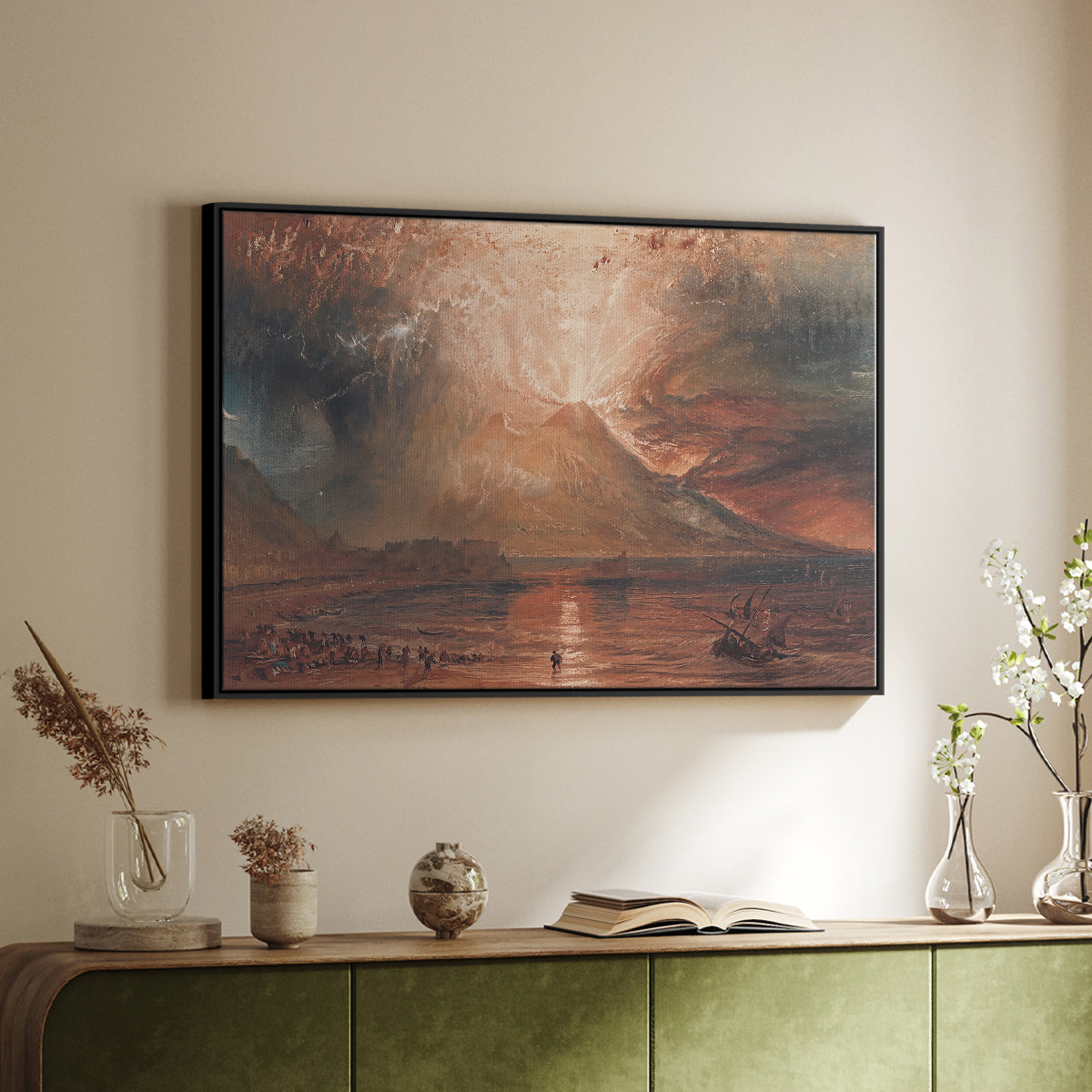 Vesuvius in Eruption, c. 1817 - Floater Framed Canvas Print