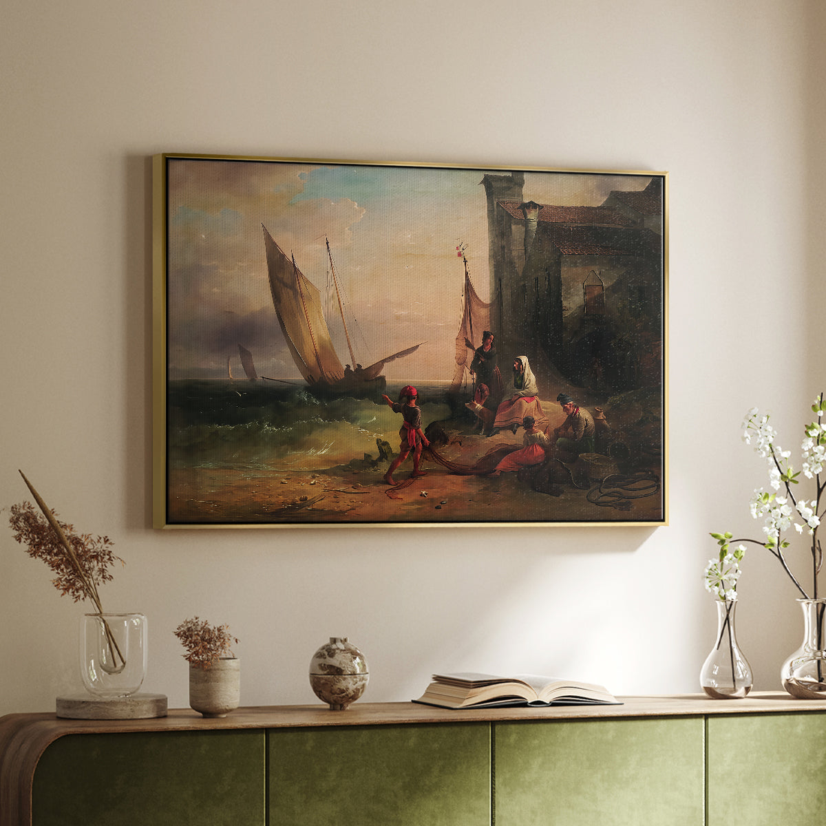Fisherman's Family from Chioggia, 1838 - Floater Framed Canvas Print