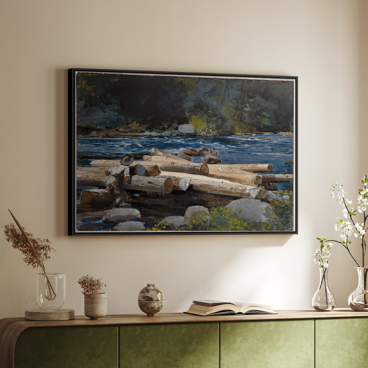 Hudson River, 1892 - Floater Framed Canvas Print