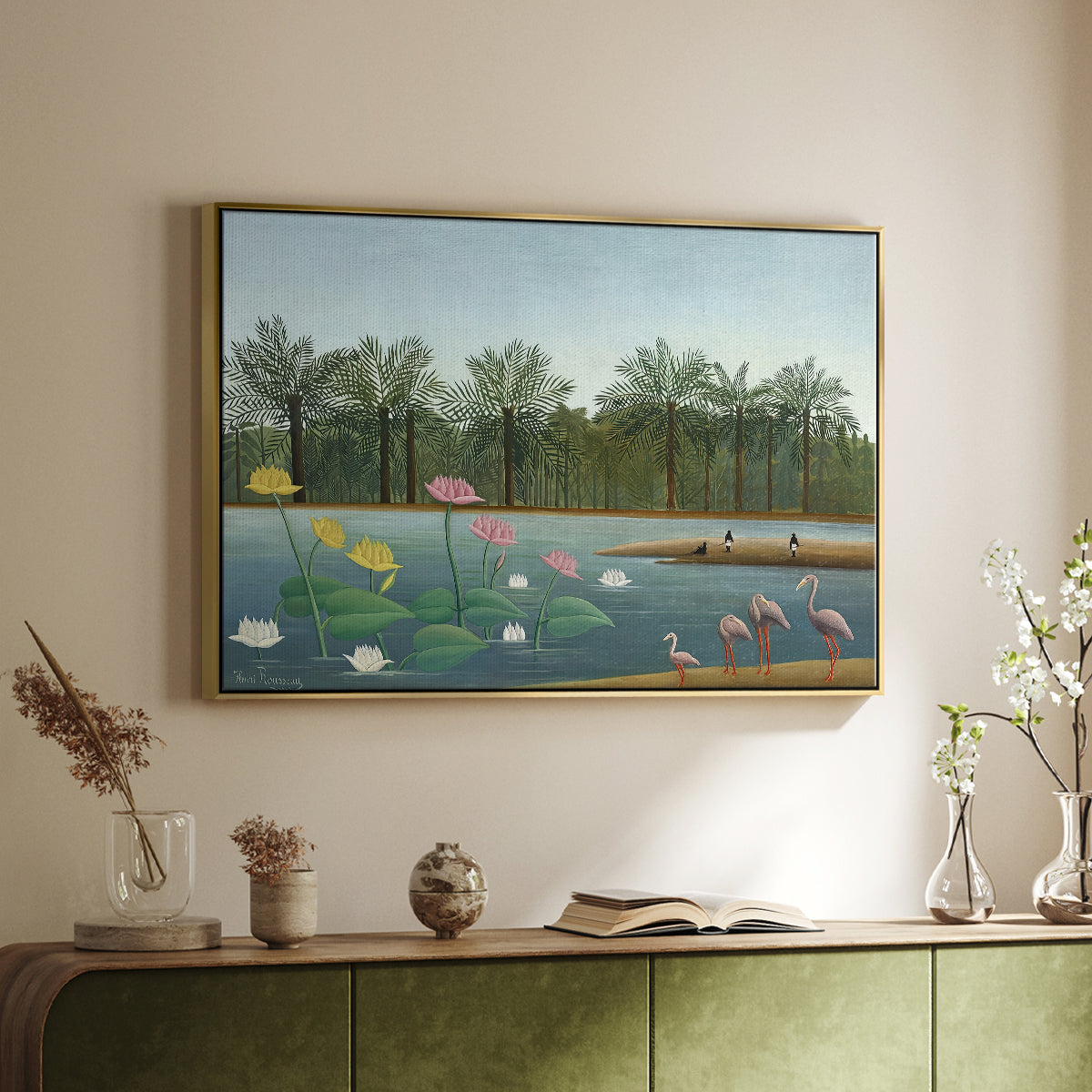 The Flamingoes (Les Flamants), 1907 - Floater Framed Canvas Print