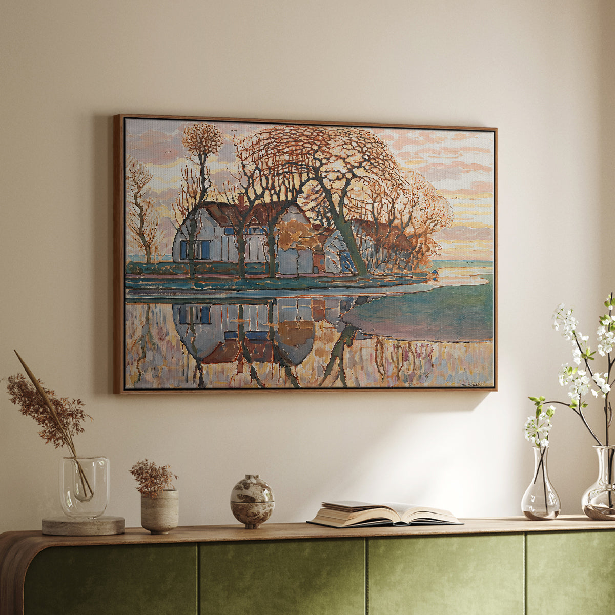 Farm near Duivendrecht, c. 1916 - Floater Framed Canvas Print