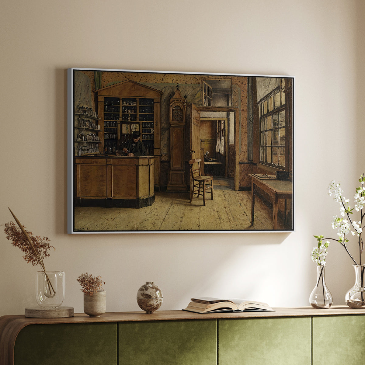 The Old Inn 'Het Loodshuis' in Antwerp, 1877 - Floater Framed Canvas Print