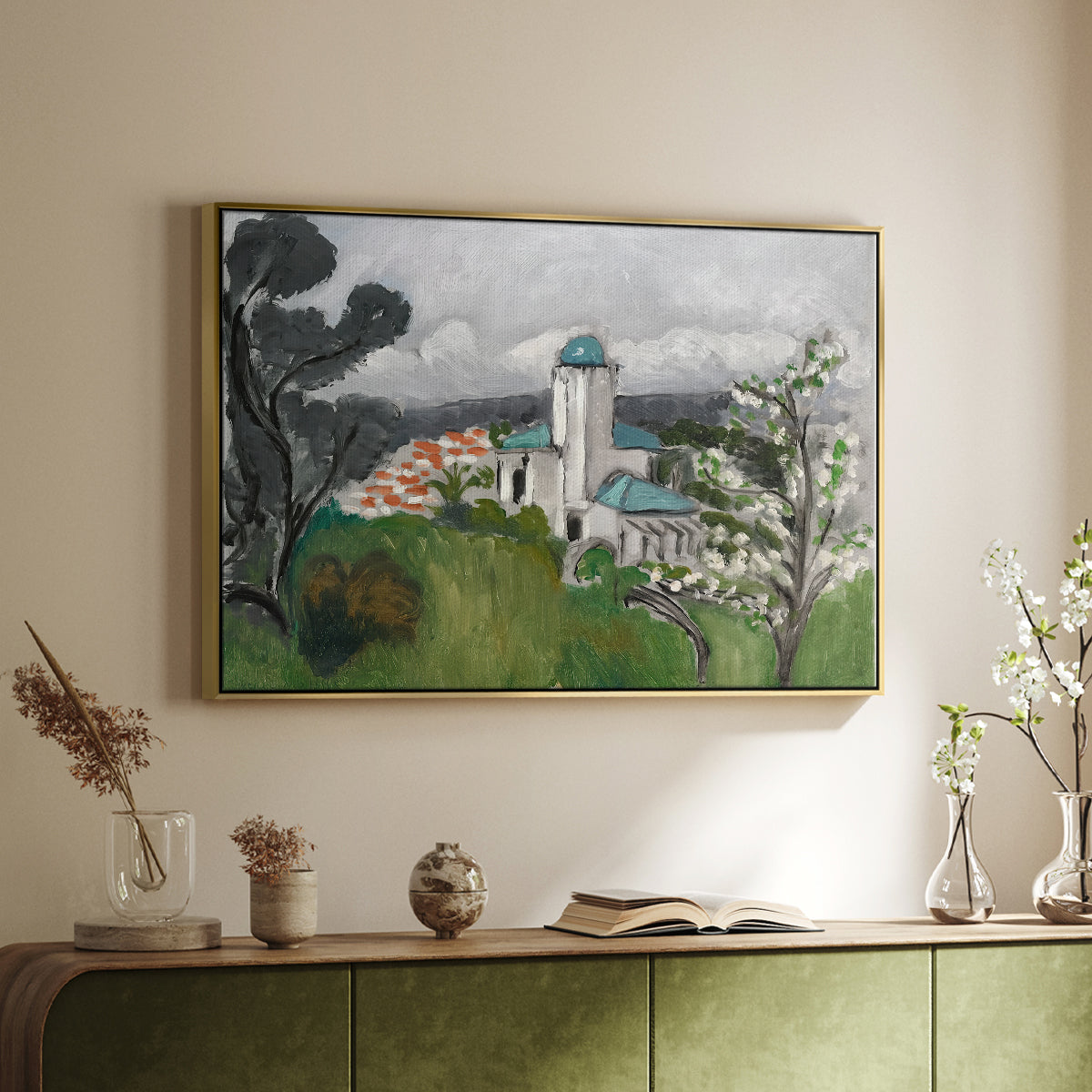 The Blue Villa (La Villa Bleue), c. 1918 - Floater Framed Canvas Print