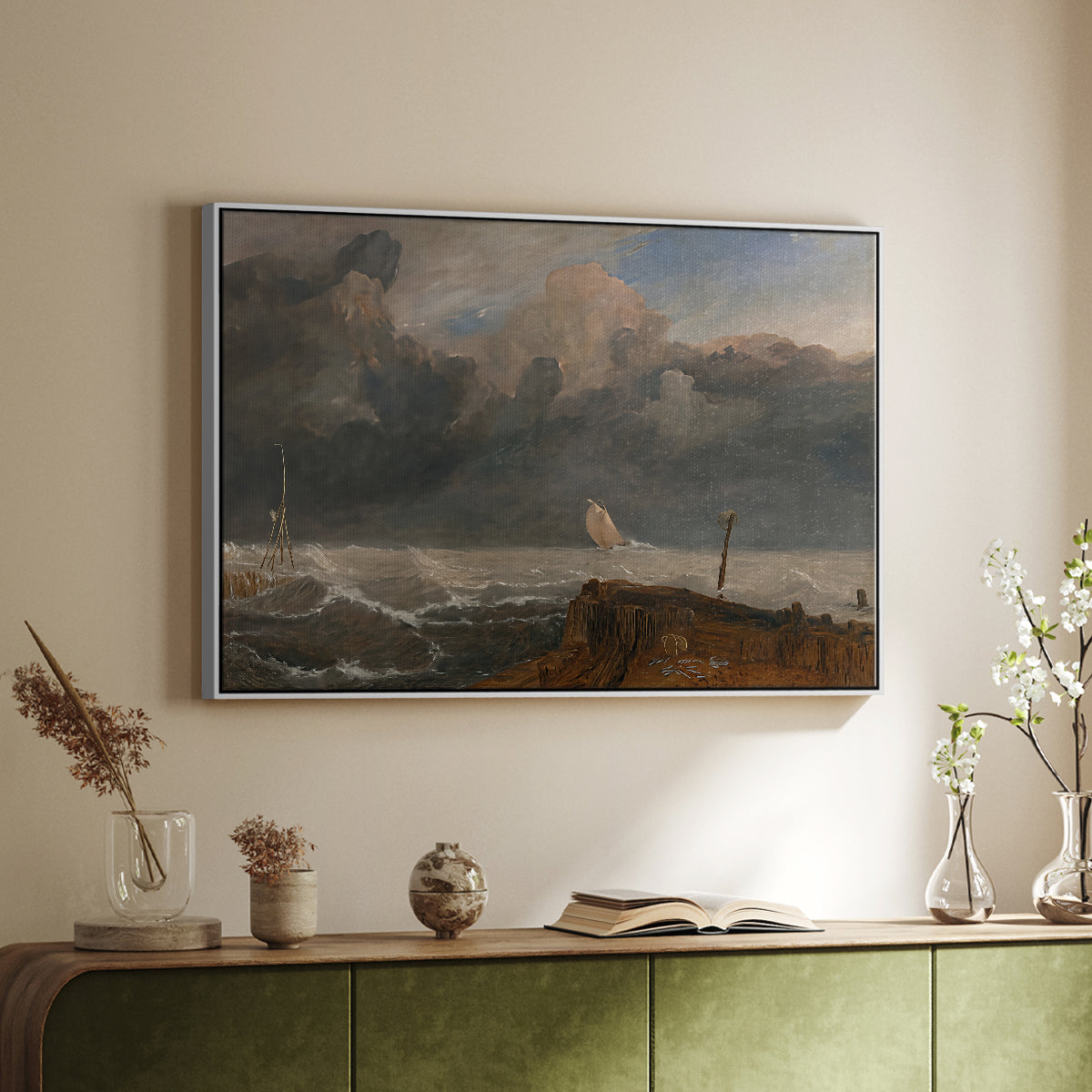 Port Ruysdael, 1827 - Floater Framed Canvas Print