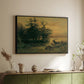 Wallowing Deer on the Shore of a Mountain Lake, c. 1850 - Floater Framed Canvas Print
