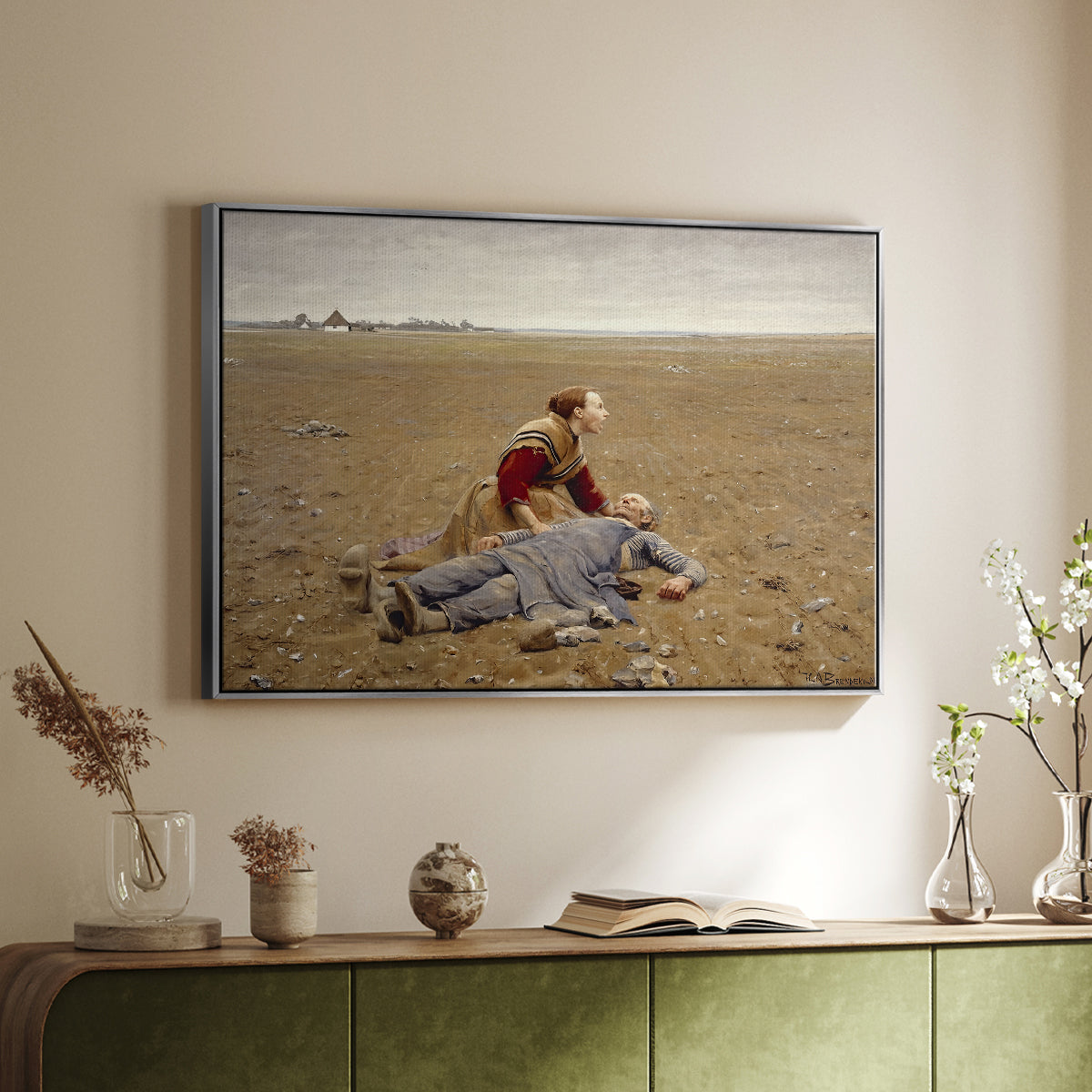 Worn Out (Udslidt), 1889 - Floater Framed Canvas Print