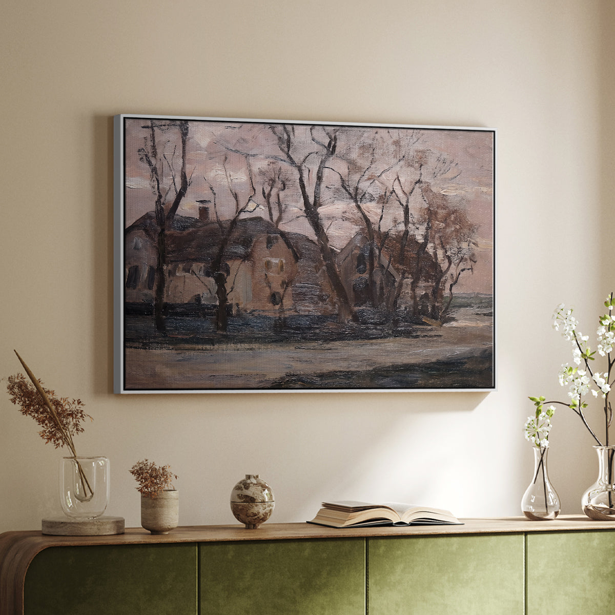 Farm near Duivendrecht in the Evening, c. 1905 - Floater Framed Canvas Print