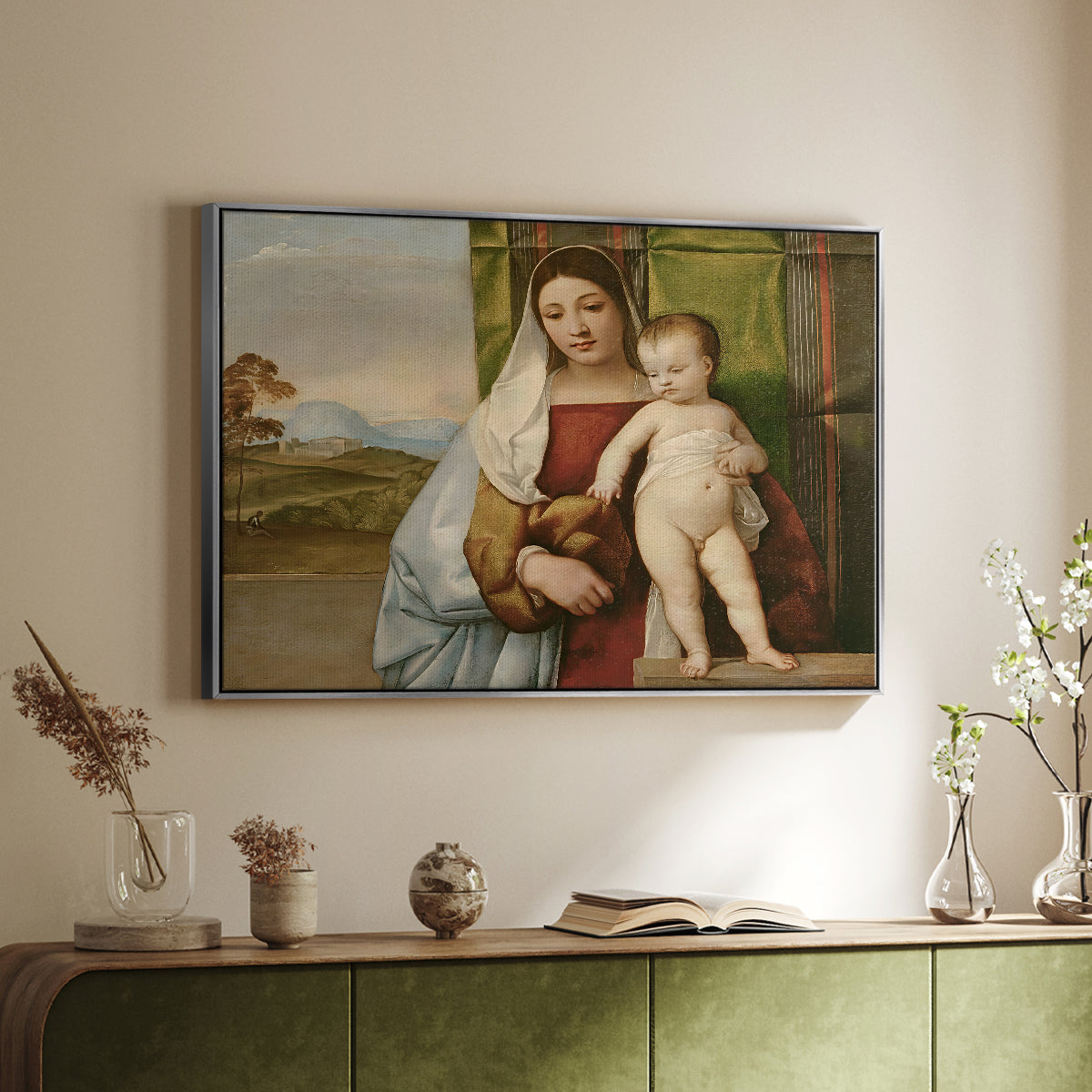 The Gypsy Madonna (La Zingarella), c. 1510-1511 - Floater Framed Canvas Print