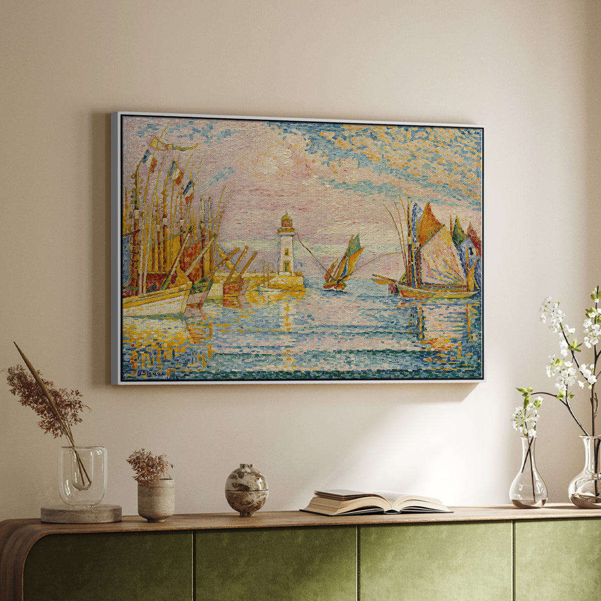 The Lighthouse at Groix, 1925 - Floater Framed Canvas Print