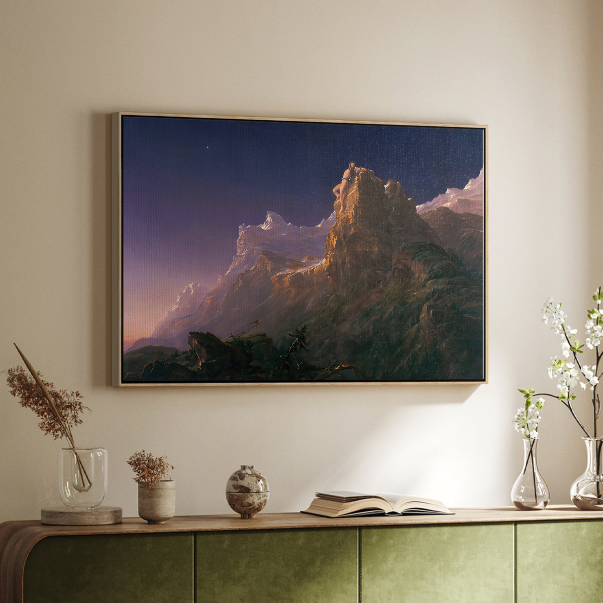 Prometheus Bound, 1847 - Floater Framed Canvas Print