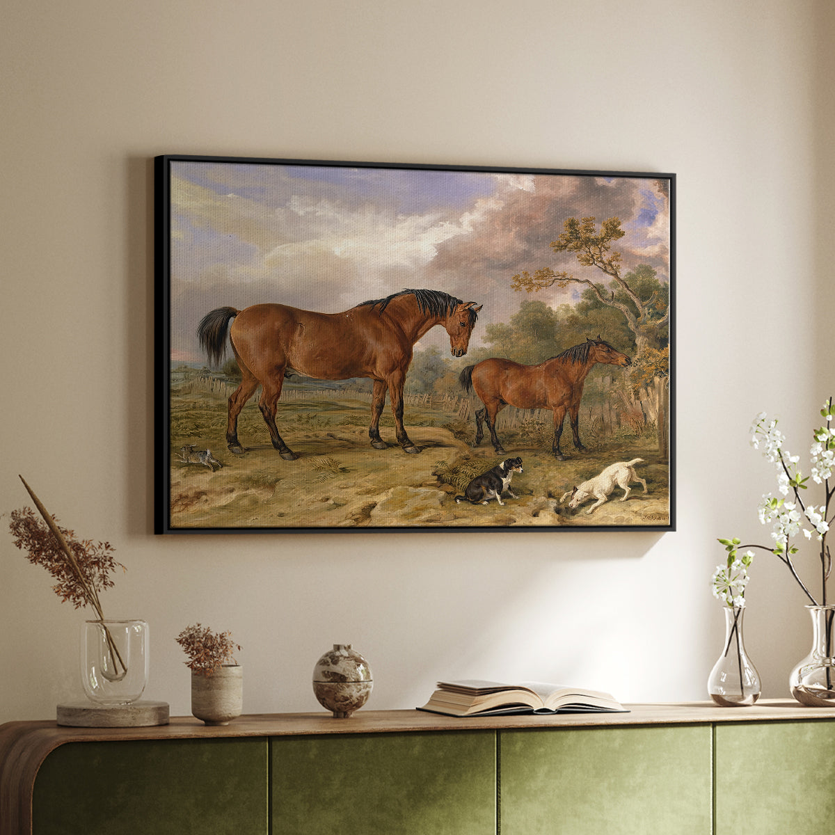 Portrait of Reformer, Blucher, Tory and Crib, Property of Rowland Alston, Esq., M.P., 1835 - Floater Framed Canvas Print