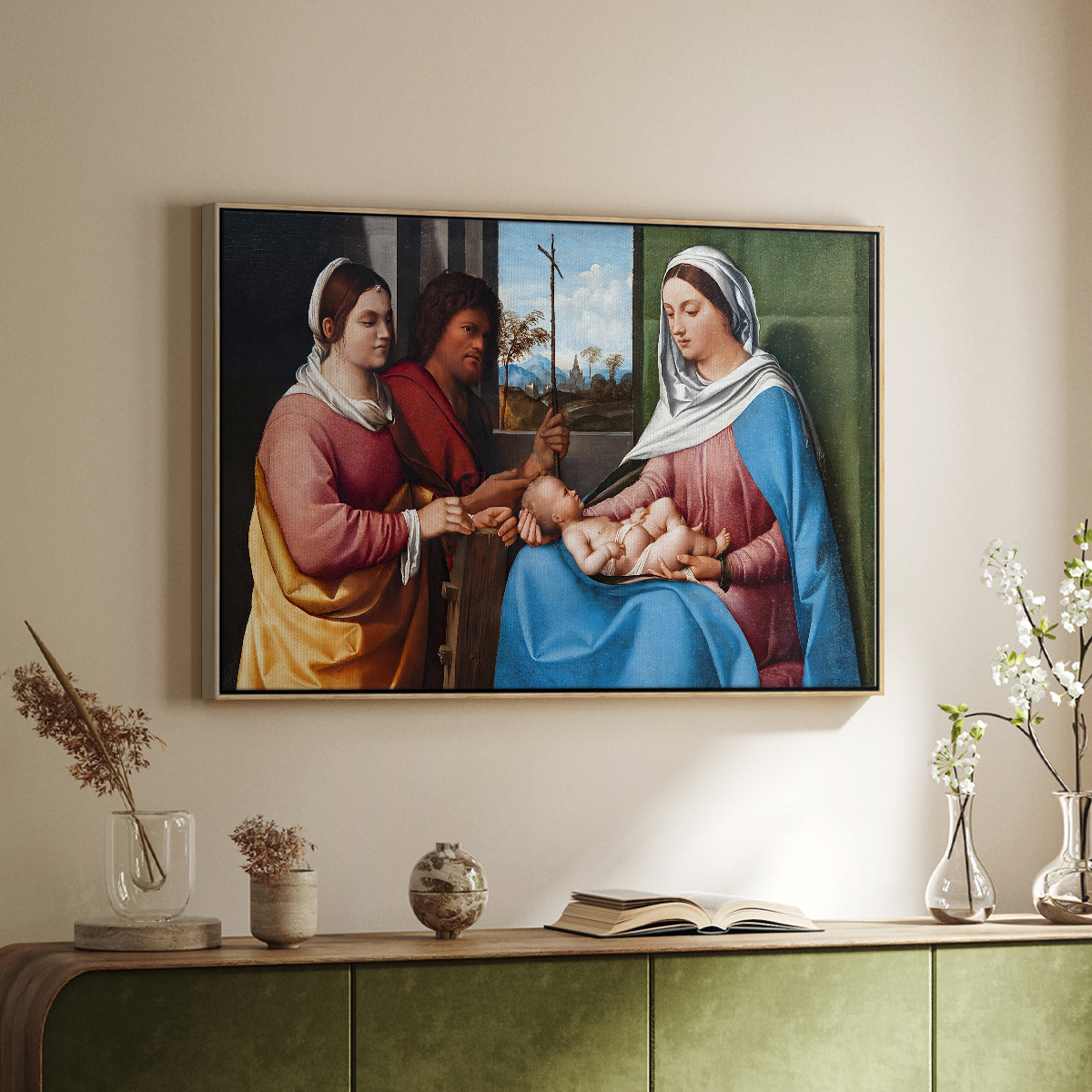 Sacred Conversation, c. 1505 - Floater Framed Canvas Print