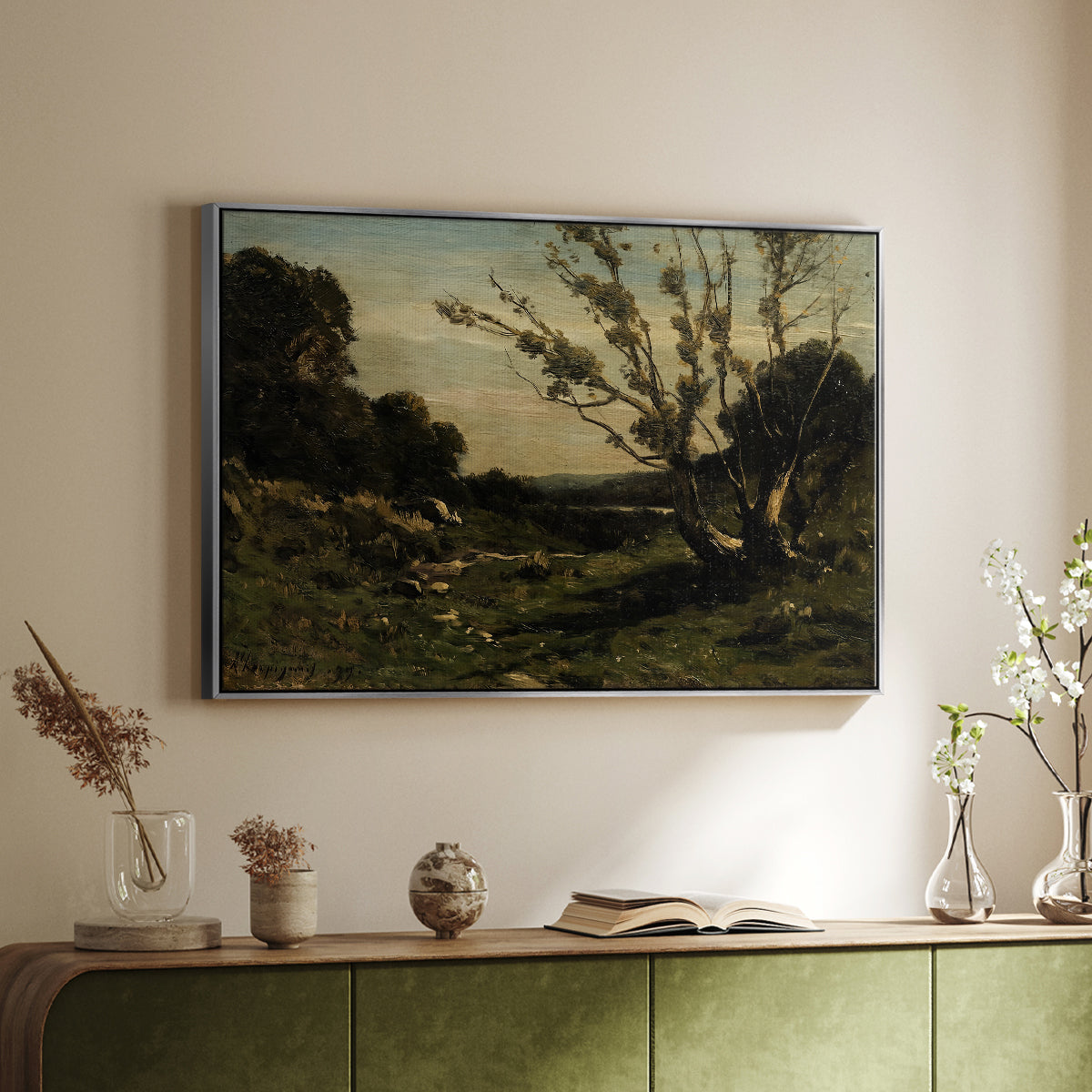 Morning in the Nievre, 1877 - Floater Framed Canvas Print