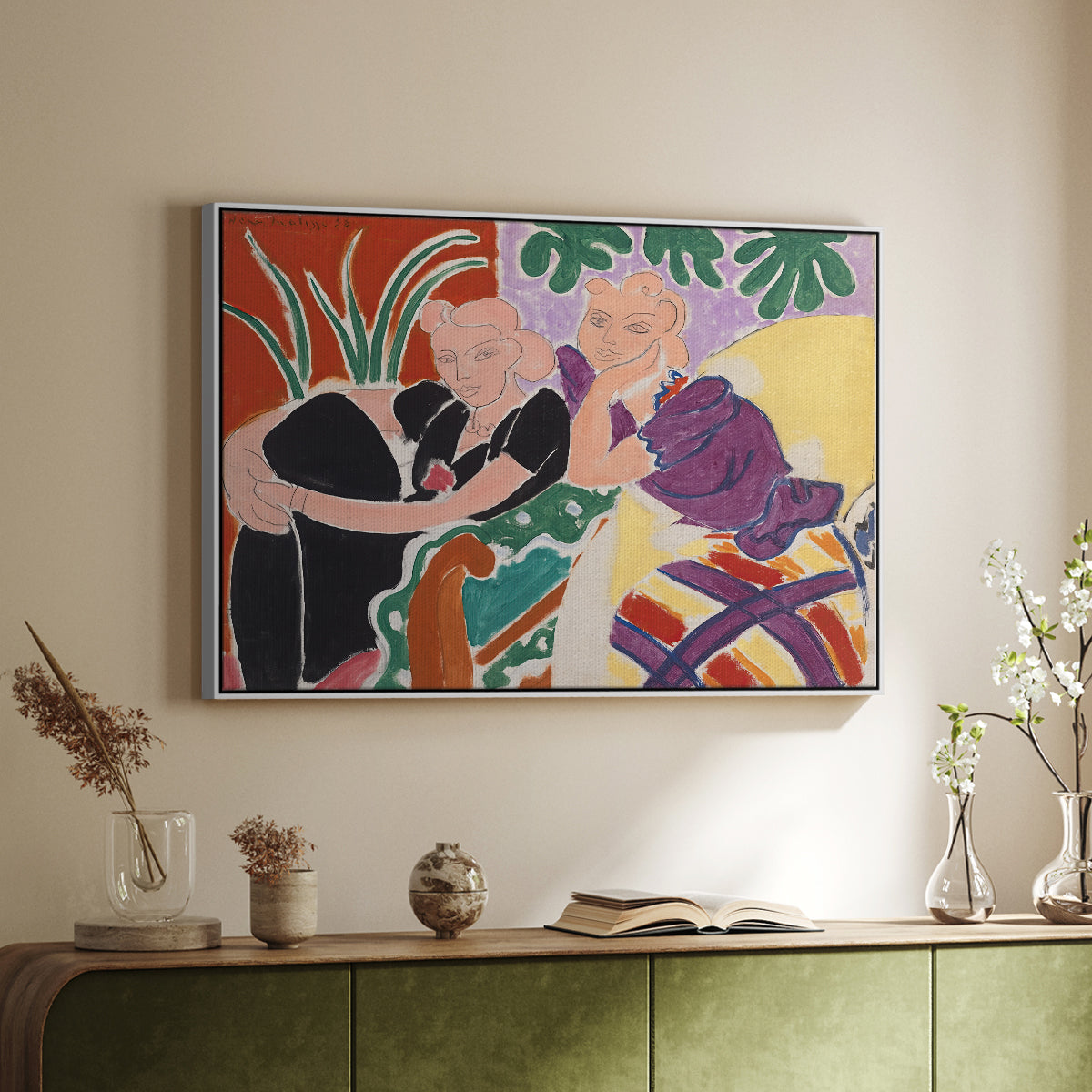 The Conversation, 1938 - Floater Framed Canvas Print