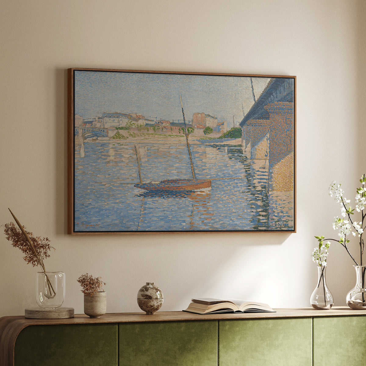 Le Clipper, Asnières, 1887 - Floater Framed Canvas Print