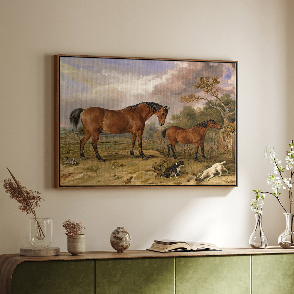 Portrait of Reformer, Blucher, Tory and Crib, Property of Rowland Alston, Esq., M.P., 1835 - Floater Framed Canvas Print