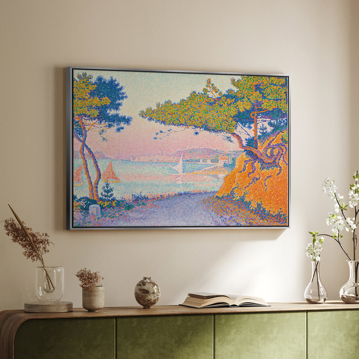 Golfe Juan, 1896 - Floater Framed Canvas Print