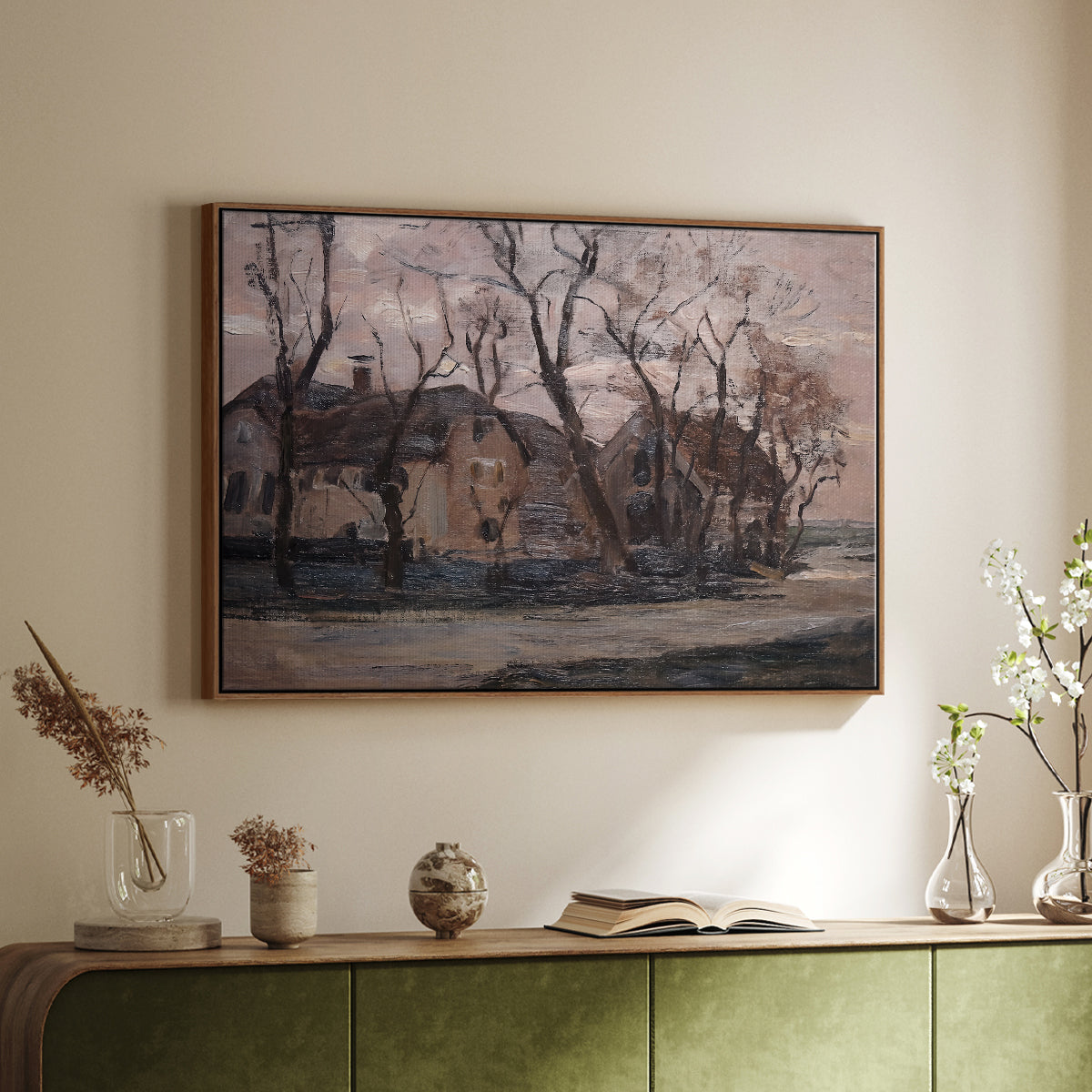 Farm near Duivendrecht in the Evening, c. 1905 - Floater Framed Canvas Print