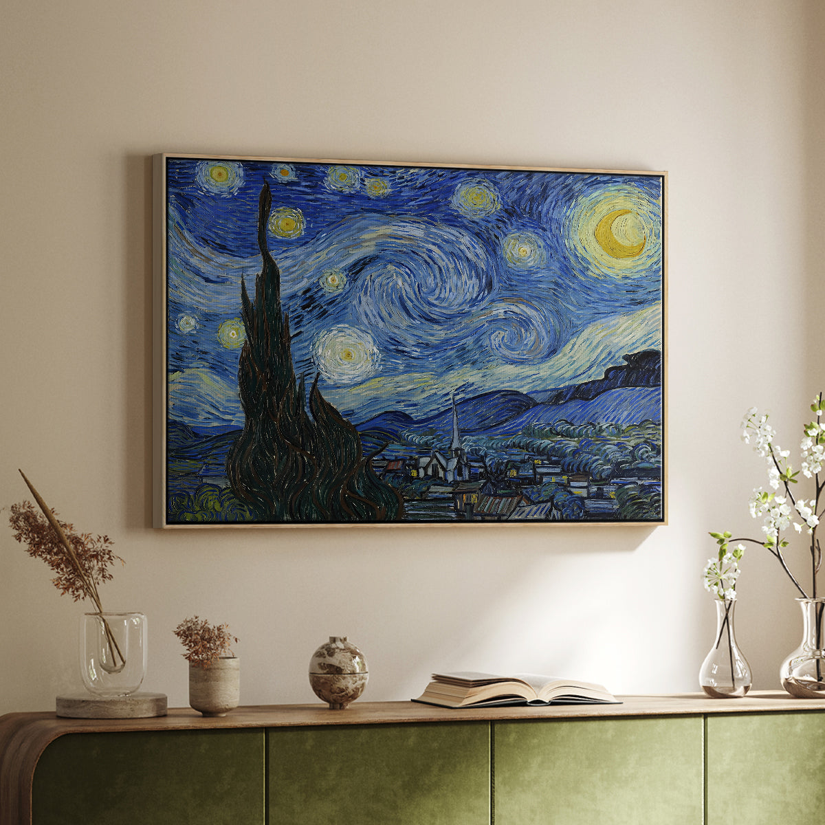The Starry Night, 1889 - Floater Framed Canvas Print