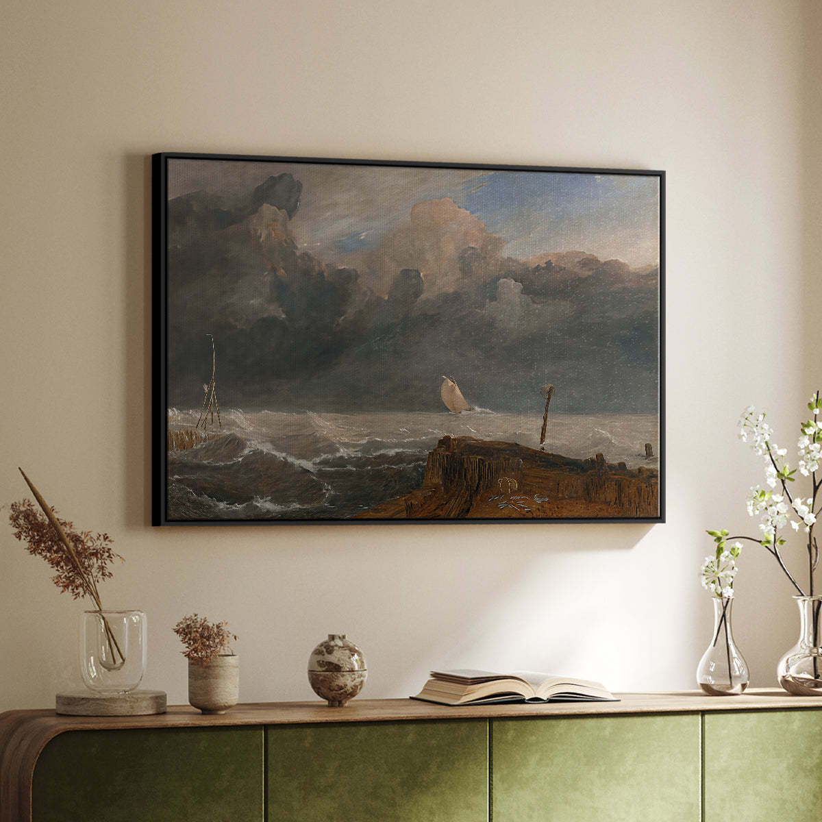 Port Ruysdael, 1827 - Floater Framed Canvas Print