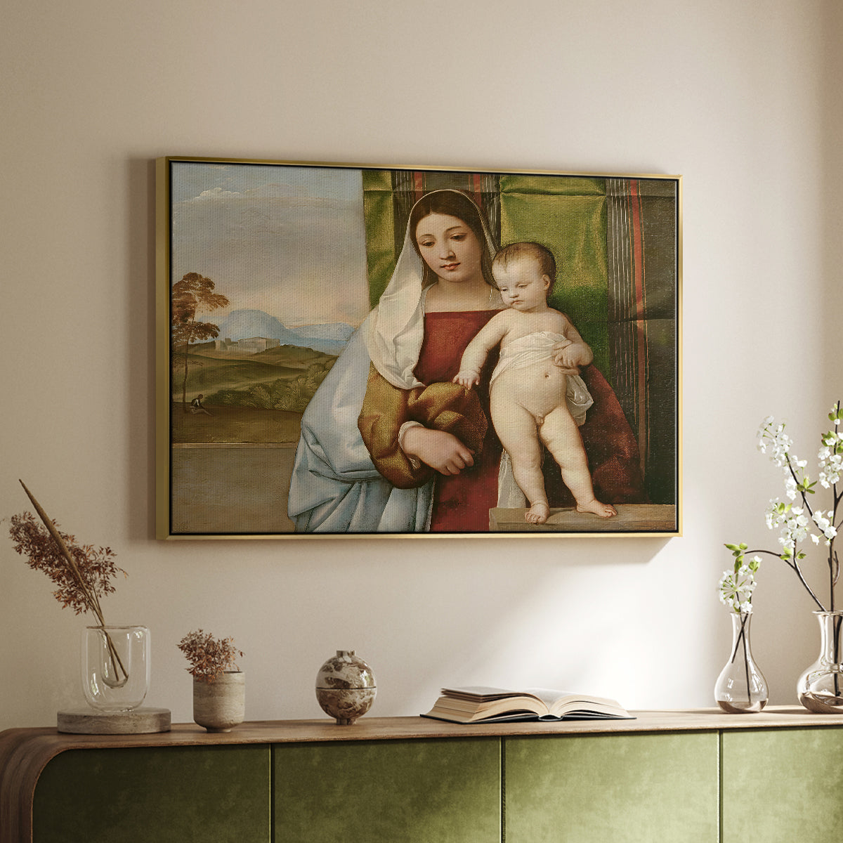 The Gypsy Madonna (La Zingarella), c. 1510-1511 - Floater Framed Canvas Print