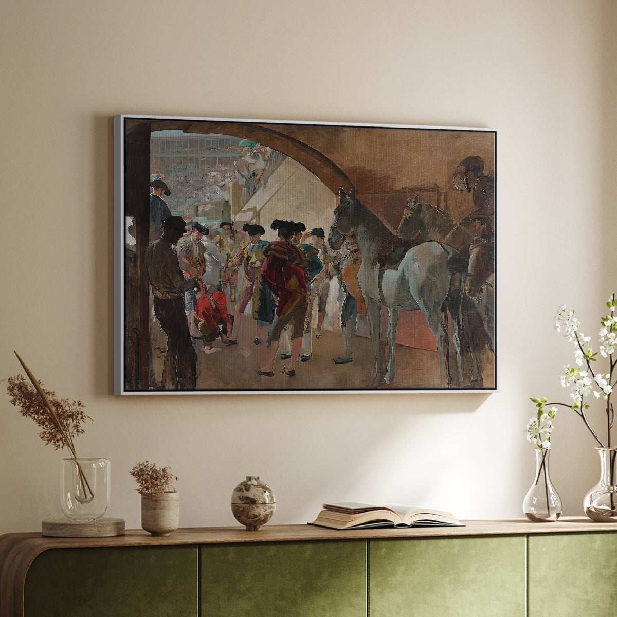 Before the Bullfight (Antes de la corrida), c. 1900 - Floater Framed Canvas Print