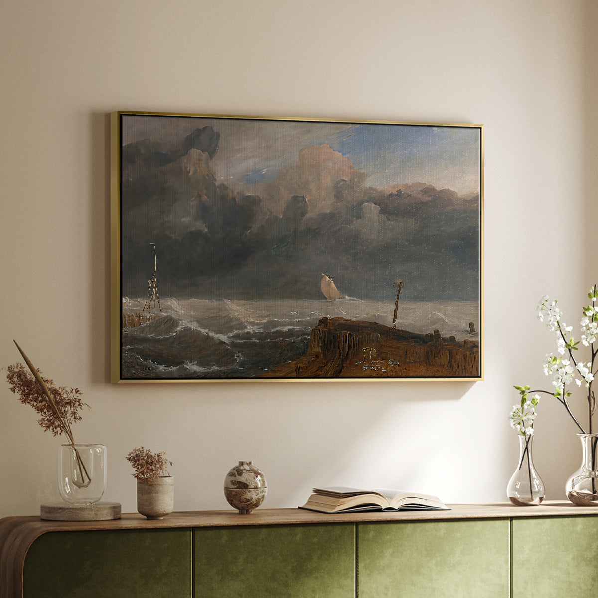 Port Ruysdael, 1827 - Floater Framed Canvas Print
