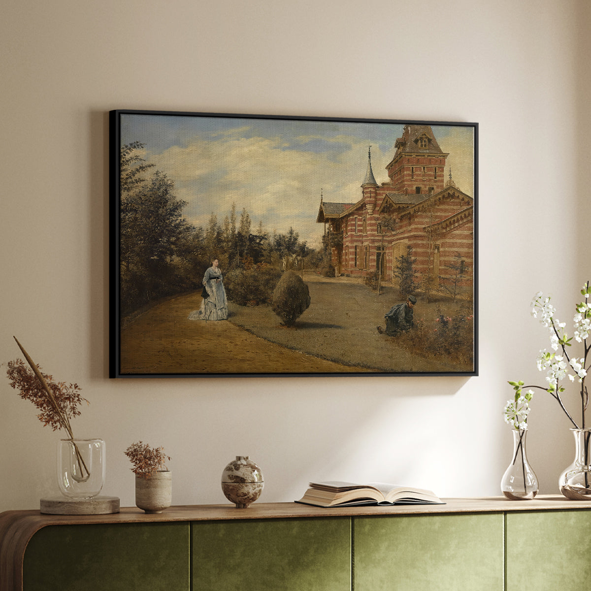 The Country House of Gustave Coûteaux, 1871 - Floater Framed Canvas Print
