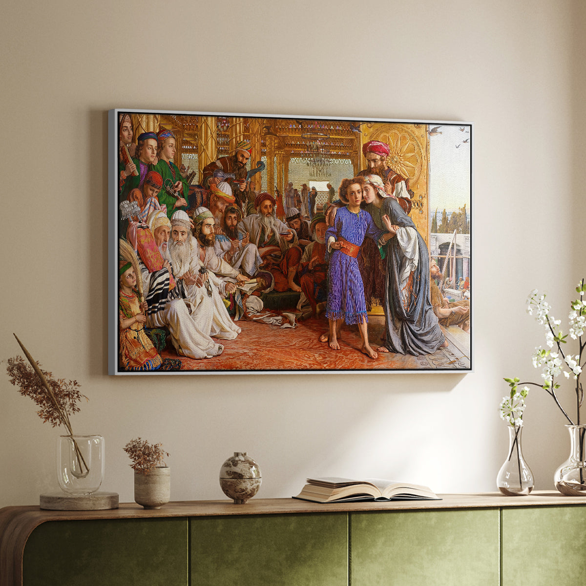 The Finding of the Saviour in the Temple, 1854-1860 - Floater Framed Canvas Print