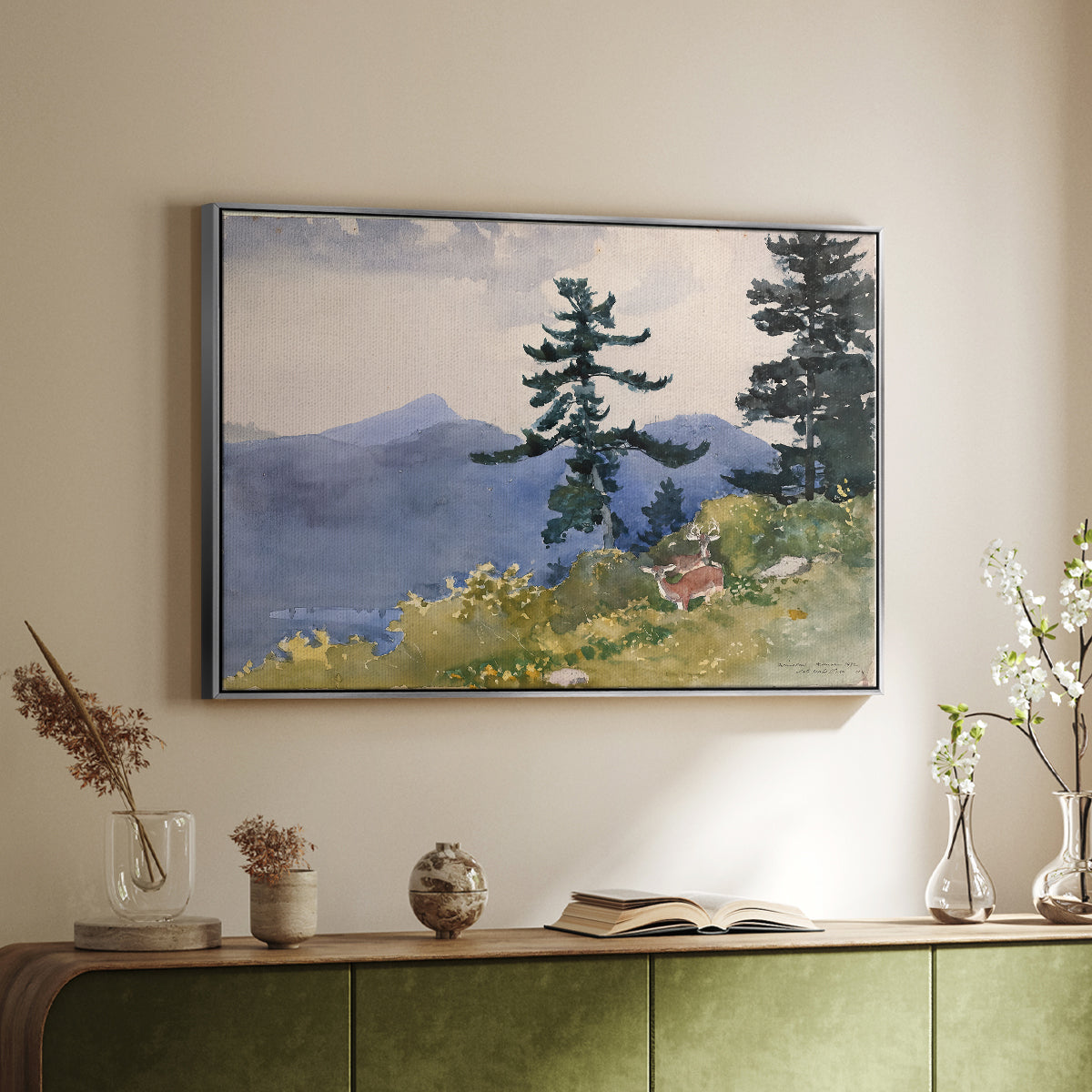 North Woods Club, Adirondacks, 1892 - Floater Framed Canvas Print