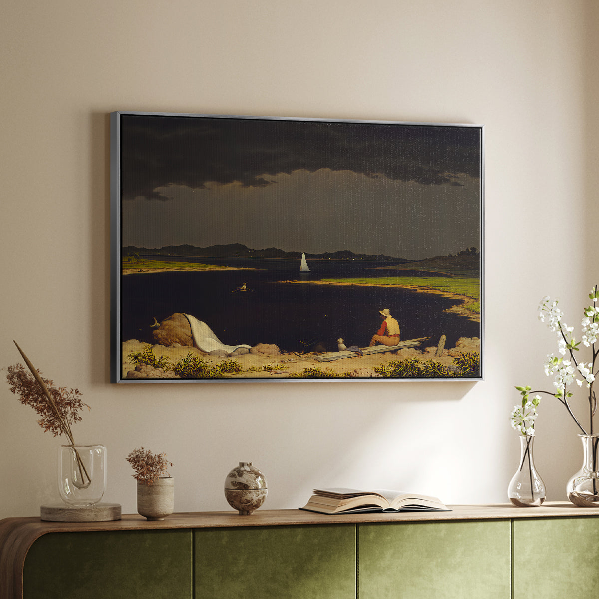 Approaching Thunder Storm, 1859 - Floater Framed Canvas Print