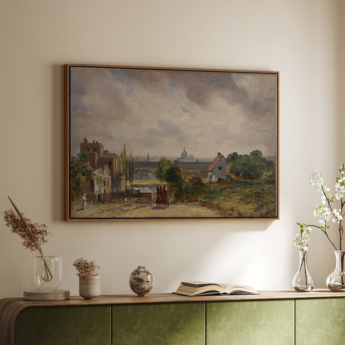 Sir Richard Steele's Cottage, Hampstead, c. 1832 - Floater Framed Canvas Print