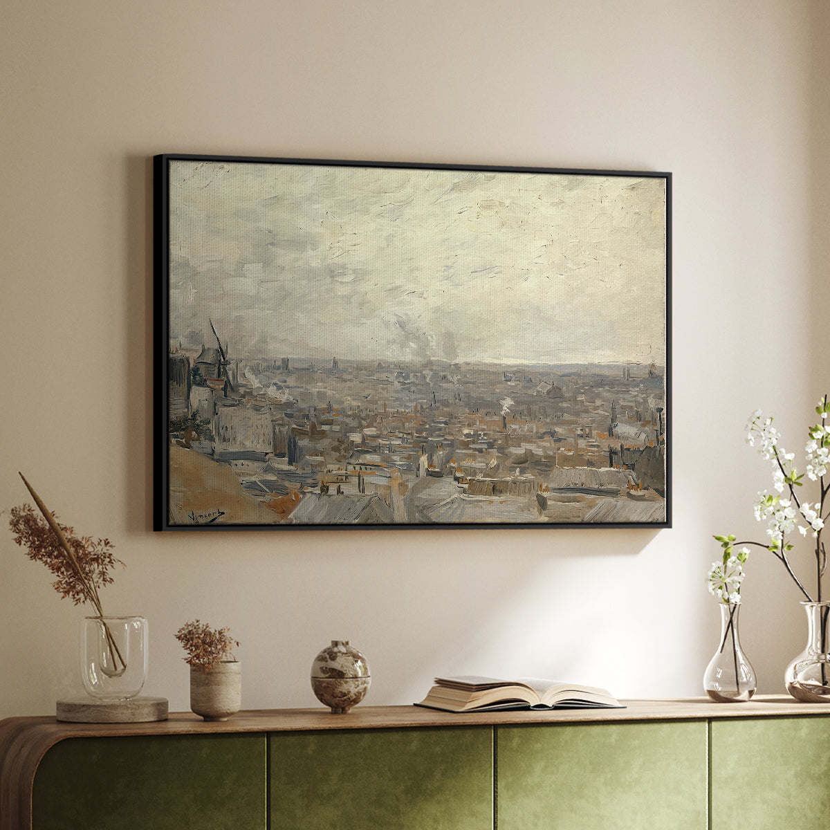 View from Montmartre, 1886 - Floater Framed Canvas Print