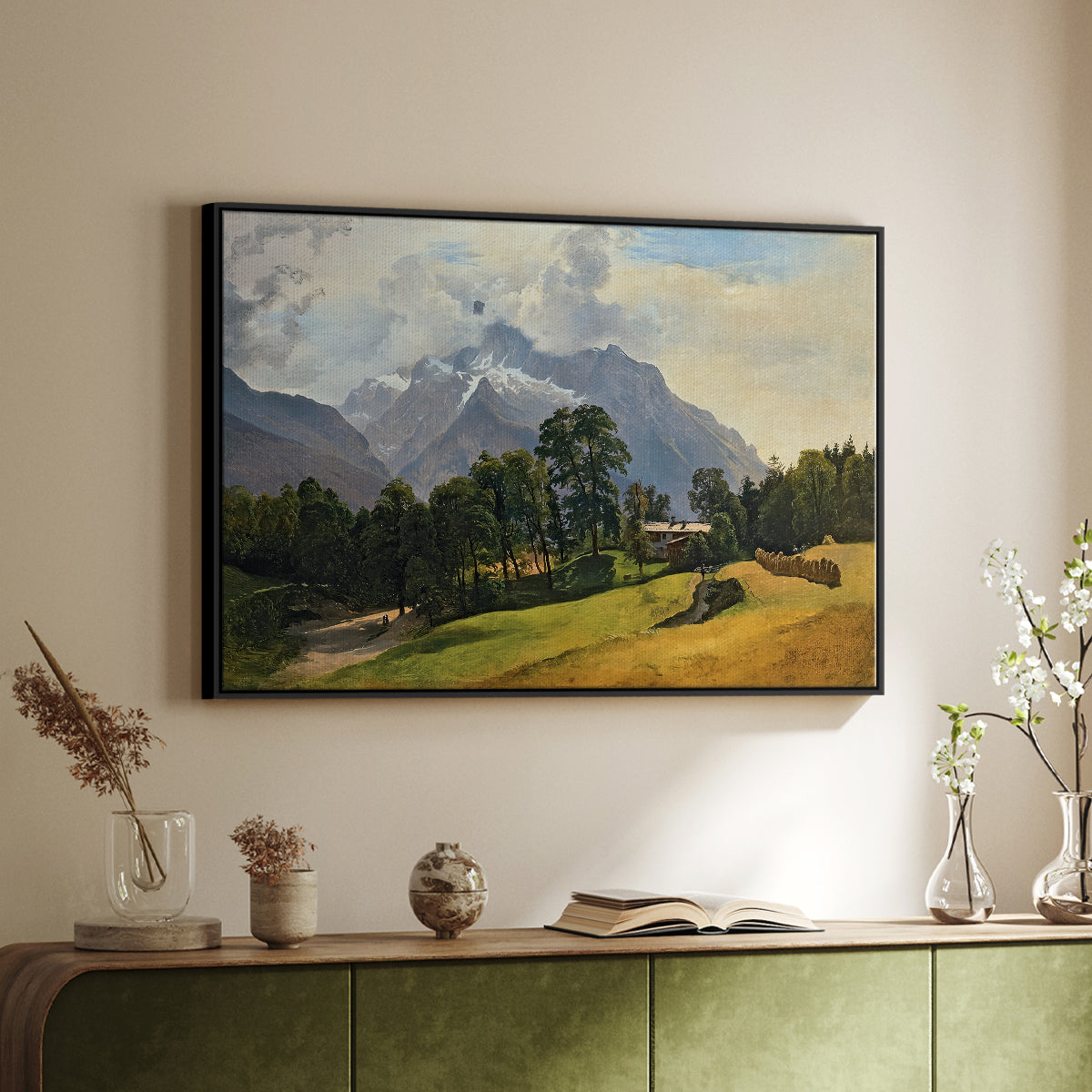Mountains in Berchtesgaden - Floater Framed Canvas Print