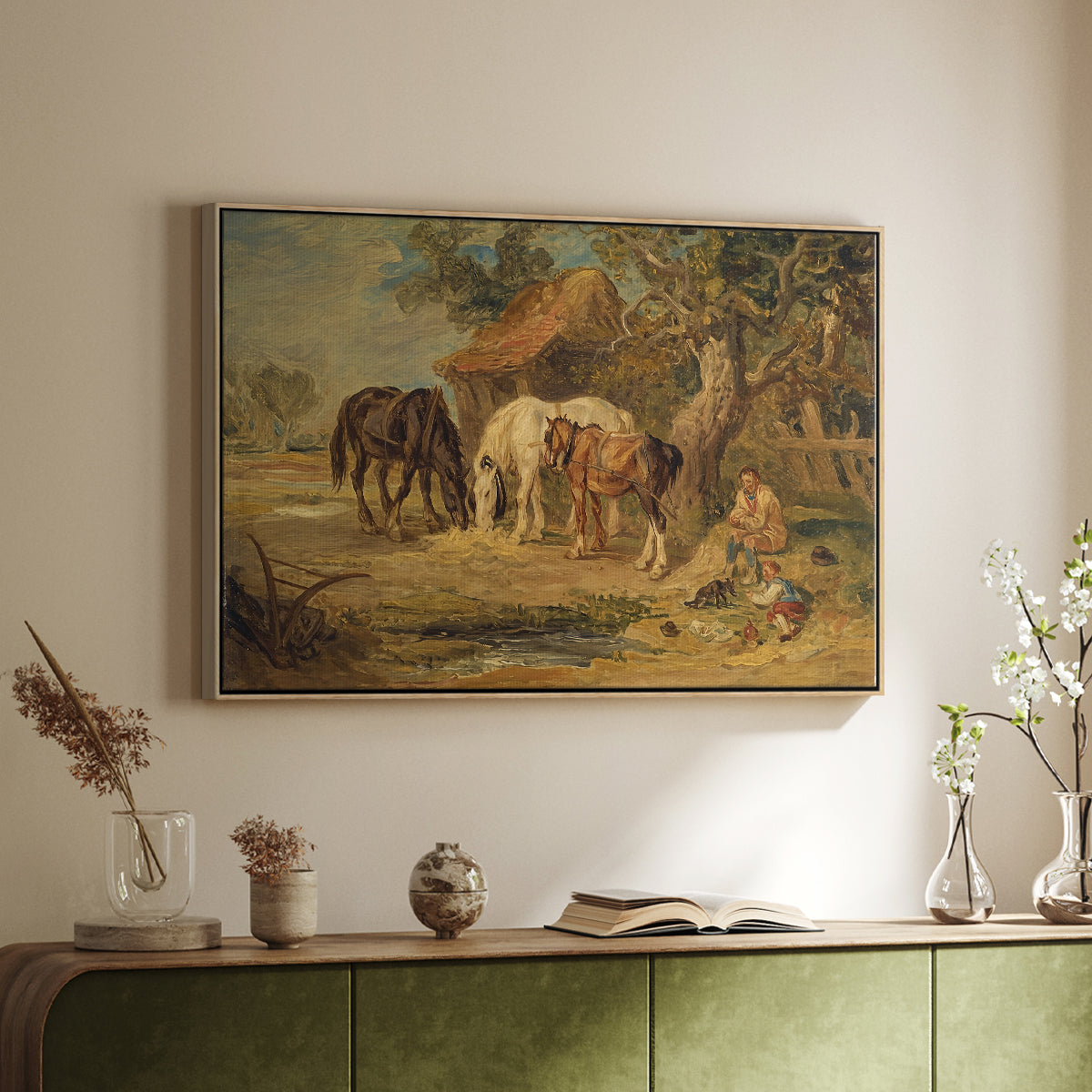 The Midday Meal, 1835 - Floater Framed Canvas Print